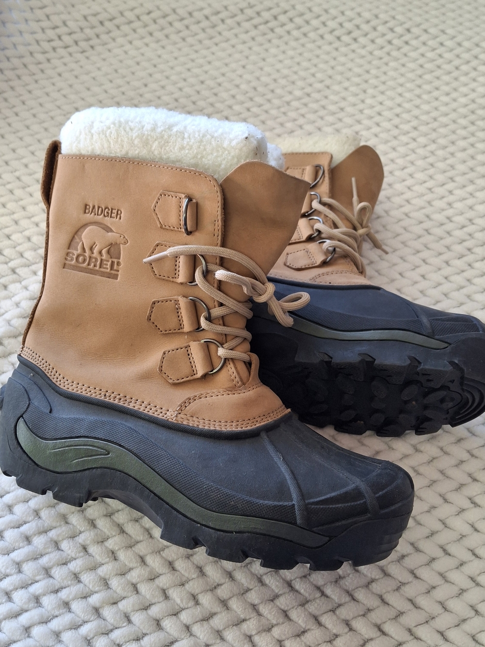 Men's Sorel Badger Waterproof Winter Boots - Brown & Black